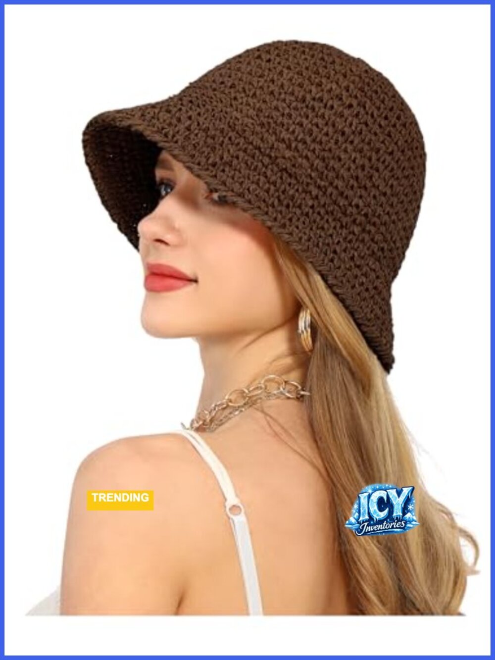 Handmade Woven Straw Bucket Sun Hat UV Protection Foldable Travel Beach Cap